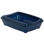 Arenero Plástico con Protector para Gato Color Azul