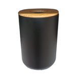 Papelero Eco Vanity Negro y Madera Natural - Interdesign