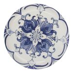 Plato para Ensalada Colección Mosaico Color Blanco y Azul de 8 Plg