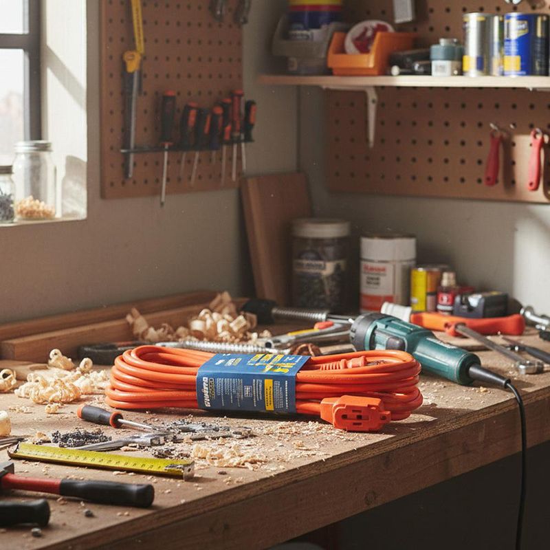 Extensión Eléctrica Naranja Uso Rudo Interior 15 M - Fulgore