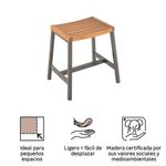 Set de 2 Bancos de Jardín Oris de Aluminio y Madera Color Gris con Café