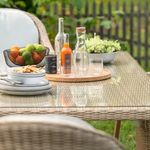 Mesa de Jardín Rectangular Medena de Aluminio y Ratán de 200 x 100 x 74 cm