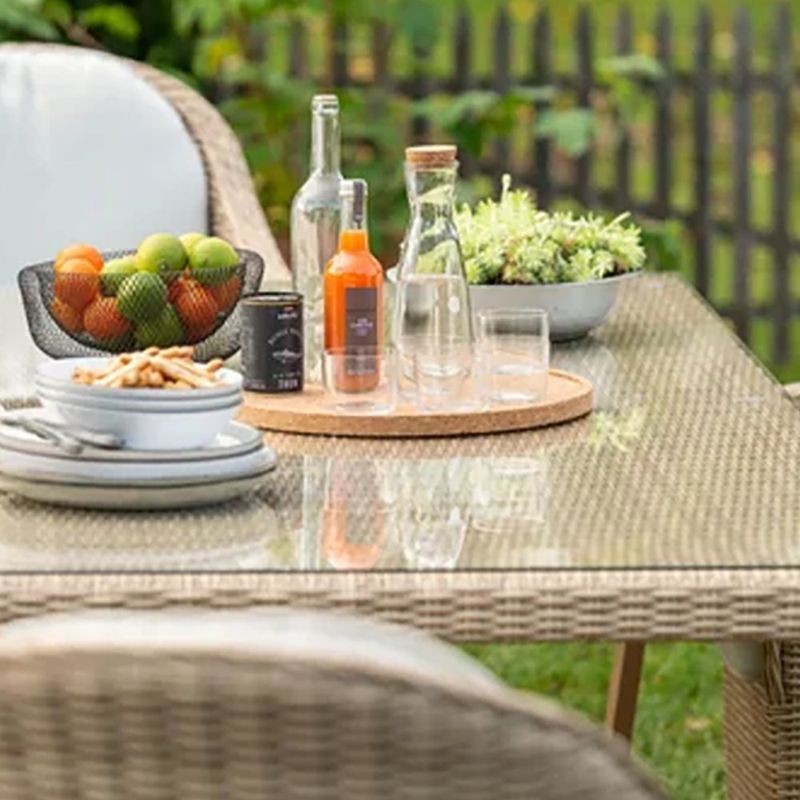 Mesa de Jardín Rectangular Medena de Aluminio y Ratán de 200 x 100 x 74 cm