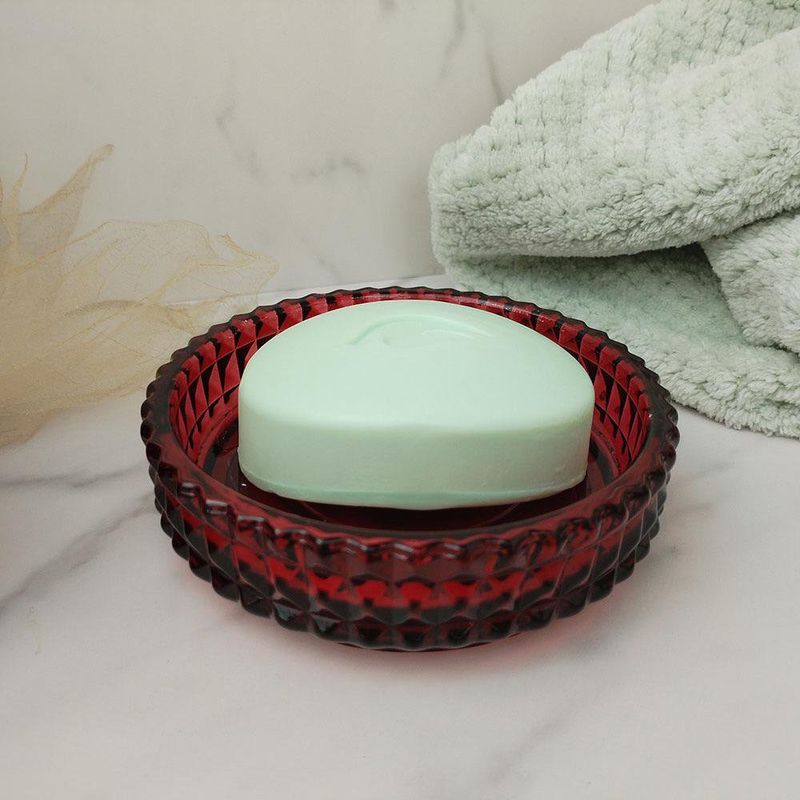 Jabonera Decorativa para Baño Color Rojo