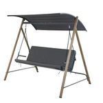Sillón Columpio para Exterior con Techo Color Gris 136 x 195 x 173 Cm