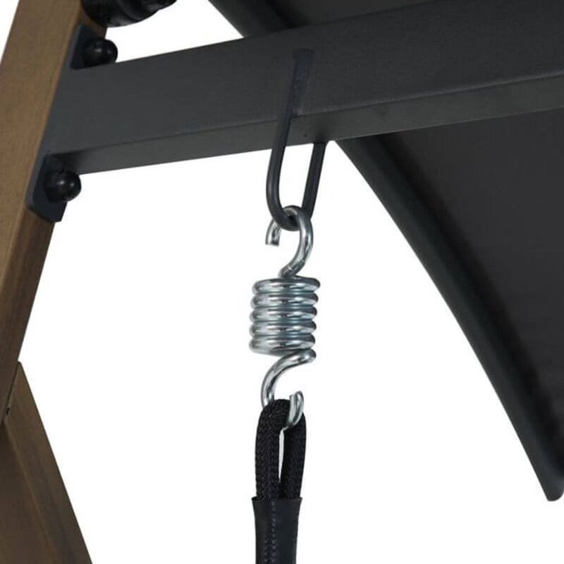 Sillón Columpio para Exterior con Techo Color Gris 136 x 195 x 173 Cm