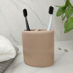 Porta Cepillo Texturizado para Baño Color Beige