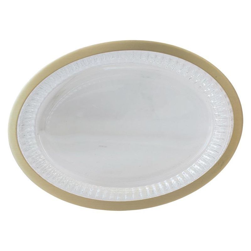 Jabonera Decorativa para Baño Transparente con Borde Dorado