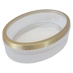 Jabonera Decorativa para Baño Transparente con Borde Dorado