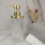 Dispensador de Jabón Transparente con Dorado