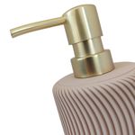 Dispensador de Jabon Beige Texturizado con Bomba Dorada
