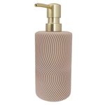 Dispensador de Jabon Beige Texturizado con Bomba Dorada