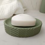 Jabonera Texturizada para Baño Color Verde Mate