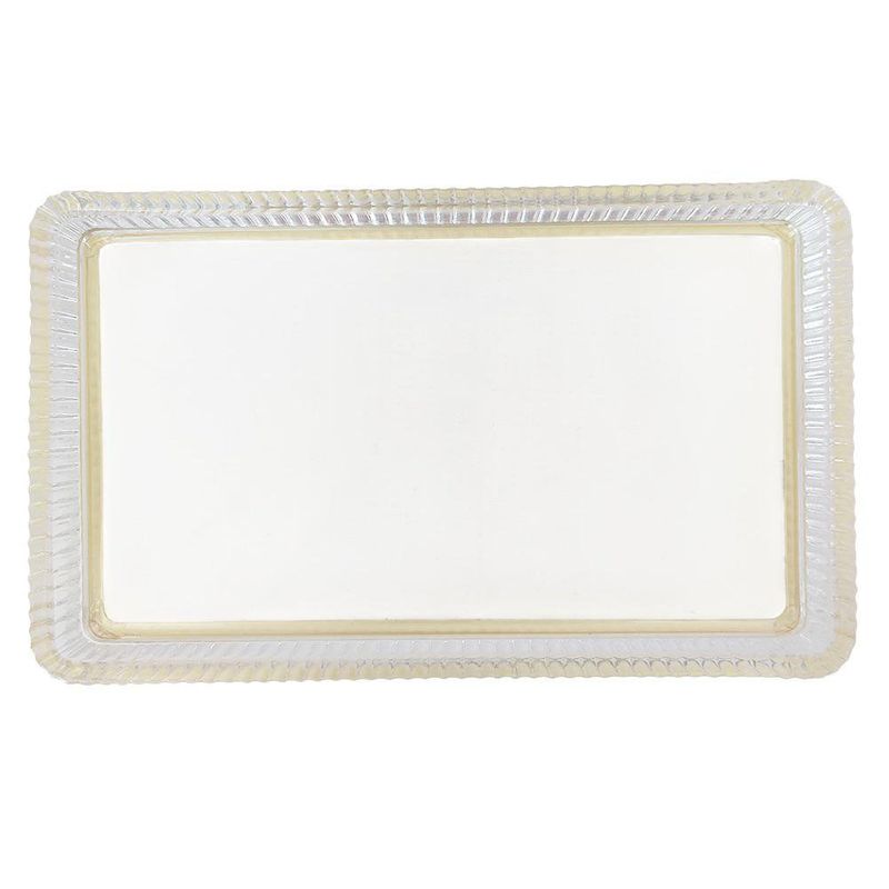 Bandeja Decorativa para Baño Transparente con Base Dorada