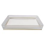 Bandeja Decorativa para Baño Transparente con Base Dorada