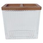 Porta Cepillo Decorativo para Baño Color Transparente