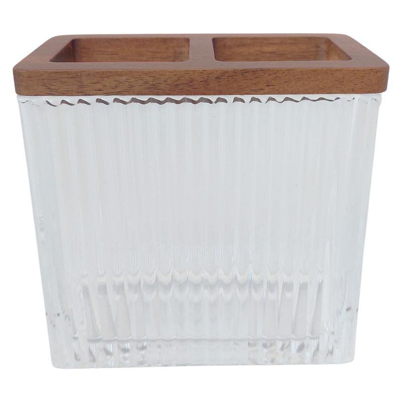 Porta Cepillo Decorativo para Baño Color Transparente