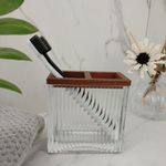 Porta Cepillo Decorativo para Baño Color Transparente