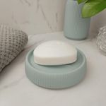 Jabonera Texturizada para Baño Color Celeste