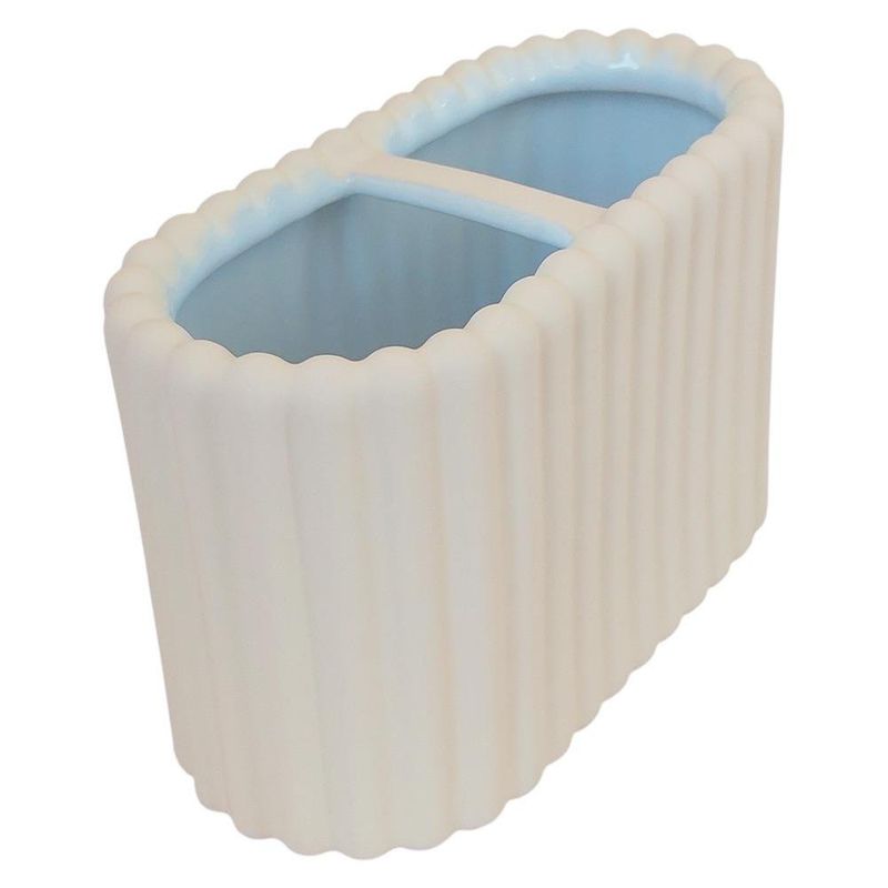 Porta Cepillo Texturizado para Baño Color Bone