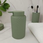 Dispensador de Jabón Texturizado para Baño Color Verde Mate