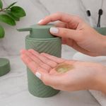 Dispensador de Jabón Texturizado para Baño Color Verde Mate