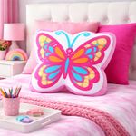 Cojín Decorativo Infantil Diseño Mariposa 40 x 40 Cm