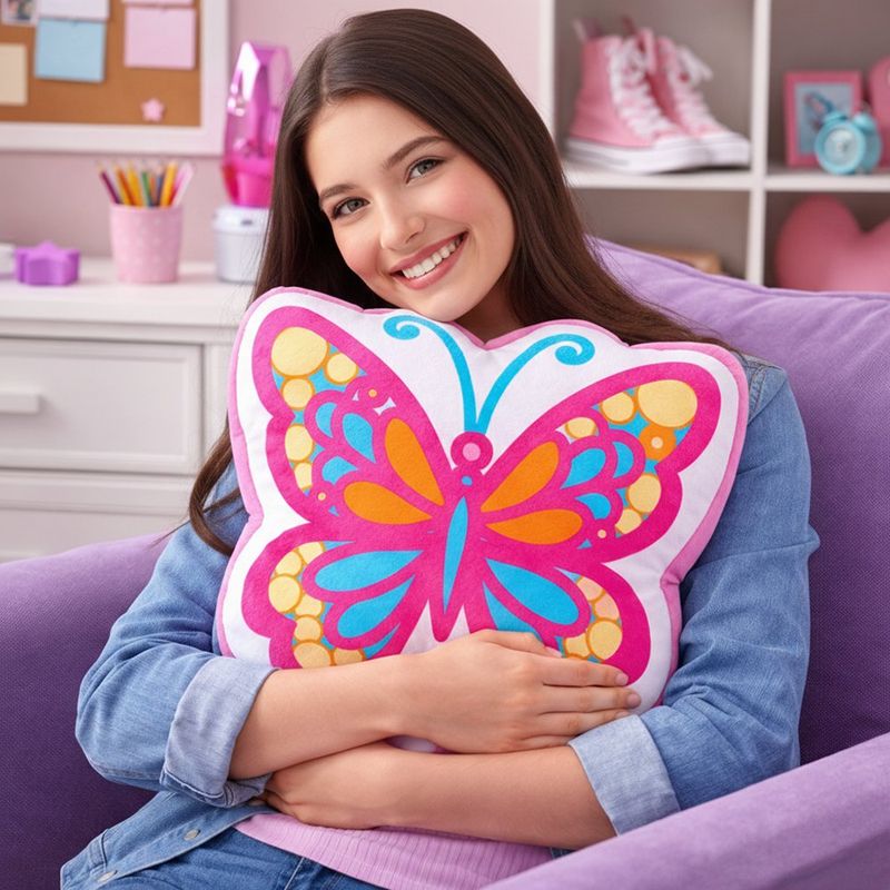 Cojín Decorativo Infantil Diseño Mariposa 40 x 40 Cm