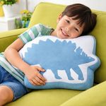 Cojín Decorativo Infantil Diseño de Dinosaurio Azul 40 x 40 Cm