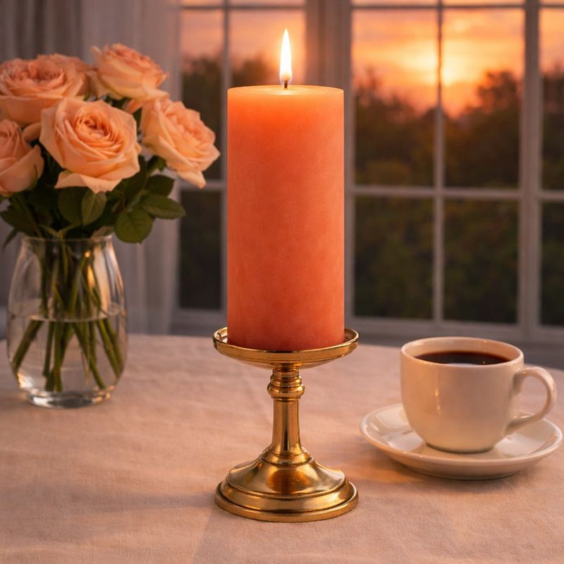 Vela Cilindro J6 Color Peach
