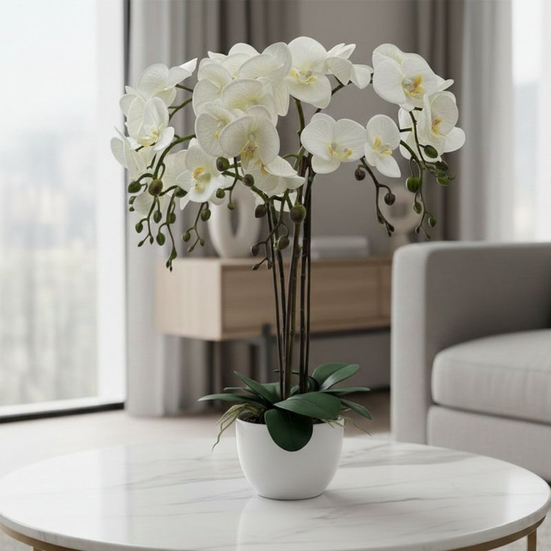 Orquídea Blanca Artificial en Maceta