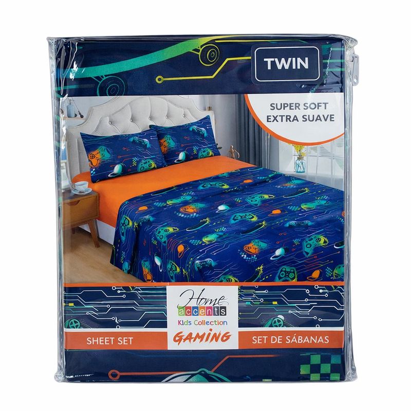 Set de Sábanas Diseño Gamer Tamaño Imperial con 3 Pzas