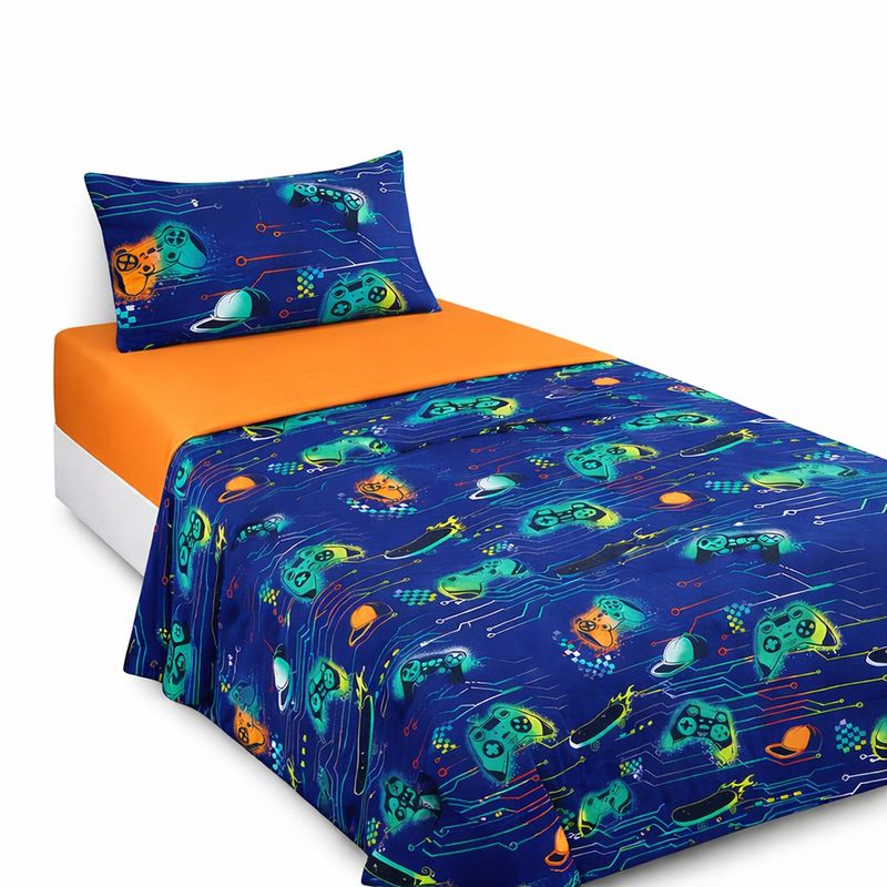 Set de Sábanas Diseño Gamer Tamaño Imperial con 3 Pzas