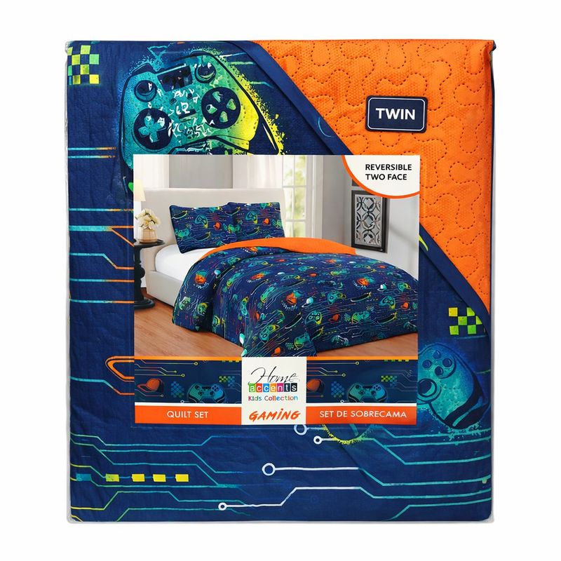 Set de Cubrecama Diseño Gamer Reversible Tamaño Imperial 2 Pzas