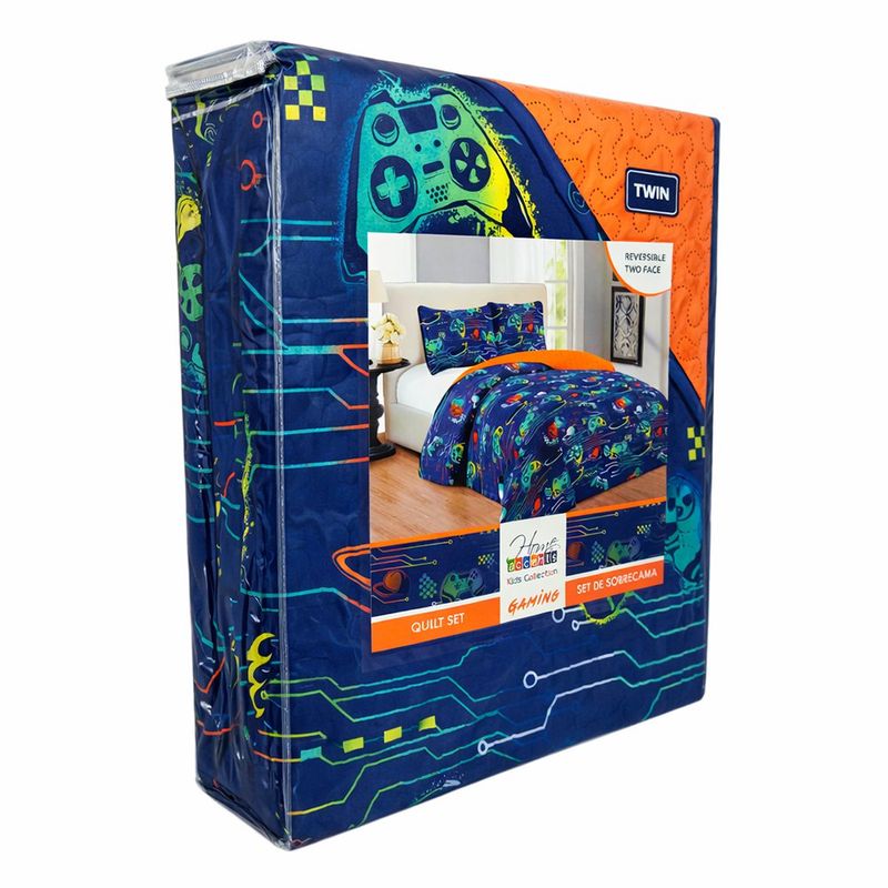 Set de Cubrecama Diseño Gamer Reversible Tamaño Imperial 2 Pzas