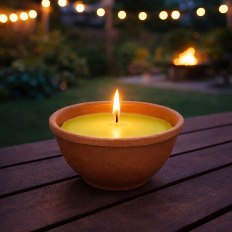 Vela Citronela en Terracota