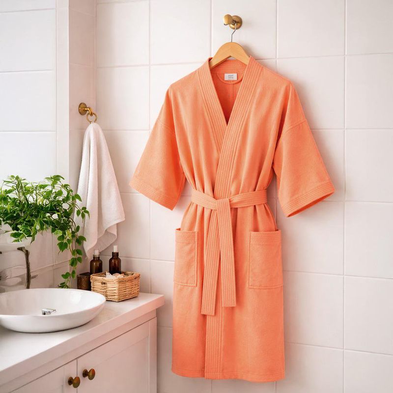 Bata de Baño Unisex Color Melón Talla Única