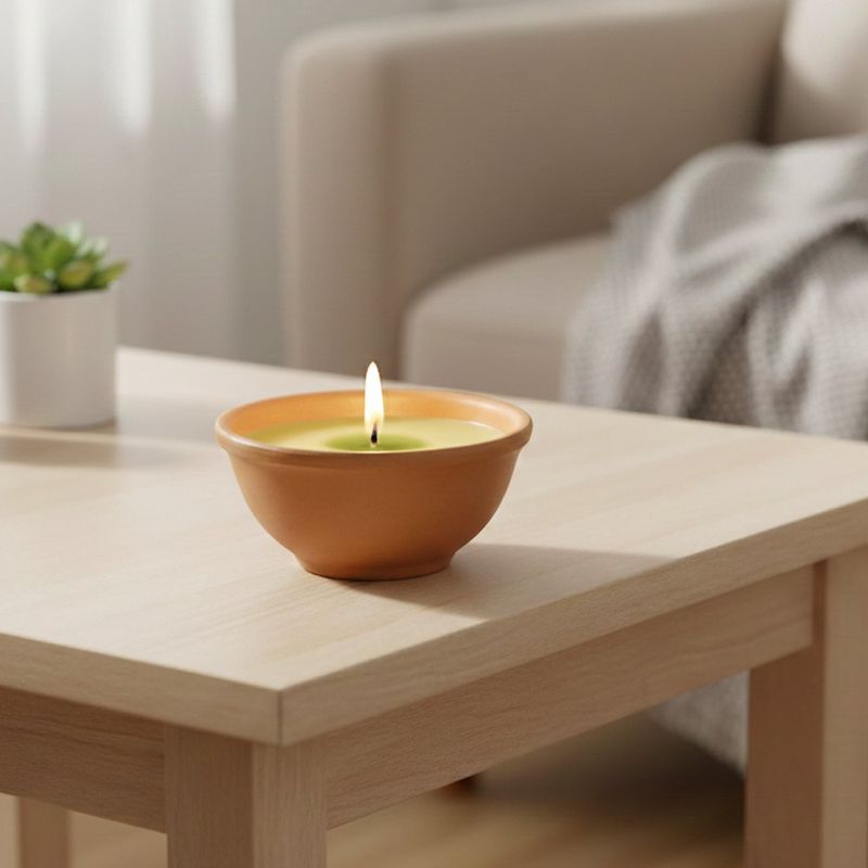 Vela Citronela Pequeña en Base de Terracota