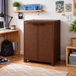 Armario Mediano Rimax de Plástico Rattan con Estantes Ajustables para Organización