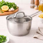 Olla de Acero Inoxidable con Tapa de Vidrio de 16 cm
