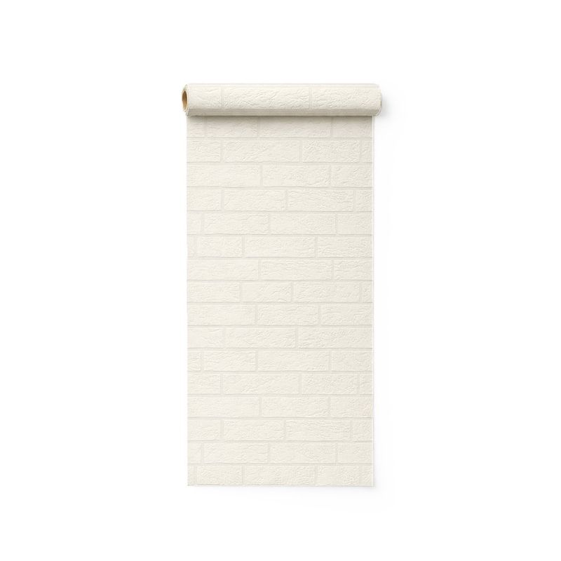 Papel Tapiz Decorativo Brice Diseño Ladrillo de 0.53 x 10.05 m Color Blanco