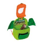 Mochila Pintura con Figura de Dinosaurio Color Verde y Naranja
