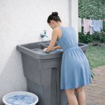 Pila Xtreme Plástica Gris de Doble Tina