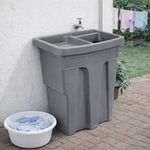 Pila Xtreme Plástica Gris de Doble Tina