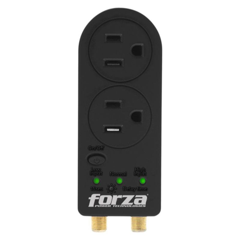 Protector de Sobretensiones 3 en 1 con Salidas Coaxiales y Temporizador