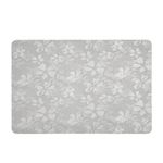 Individual Rectangular para Mesa Diseño Floral de 30 x 43 cm Color Gris