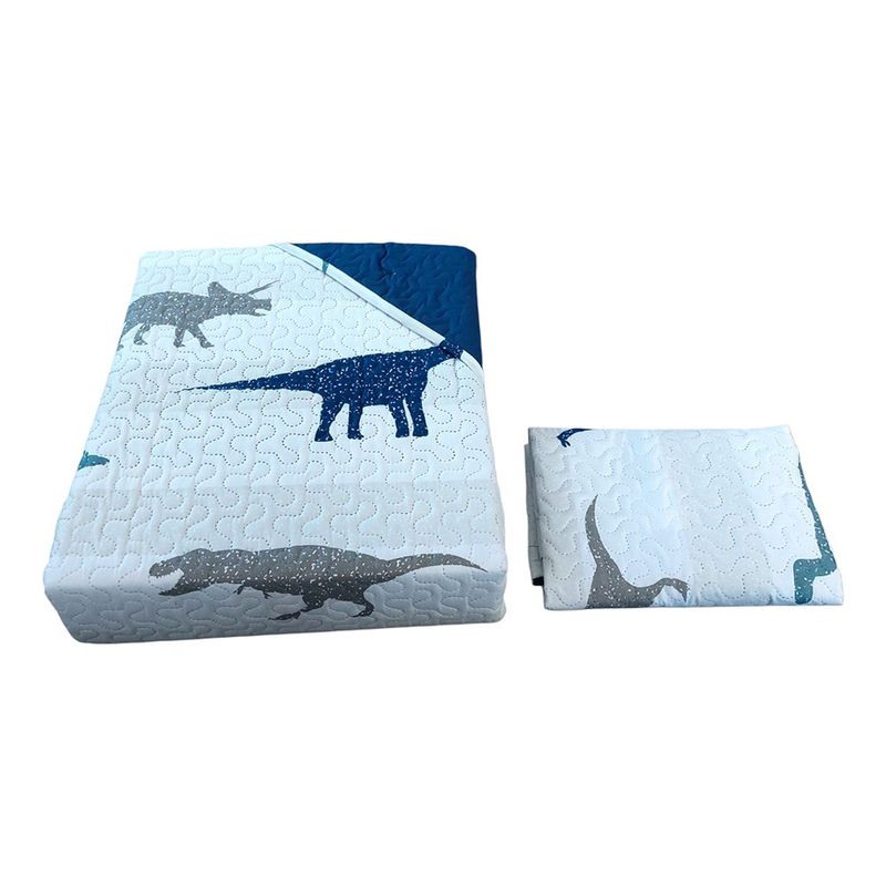 Set de Cubrecama de 2 Piezas Diseño Dinosaurio Tamaño Twin Reversible