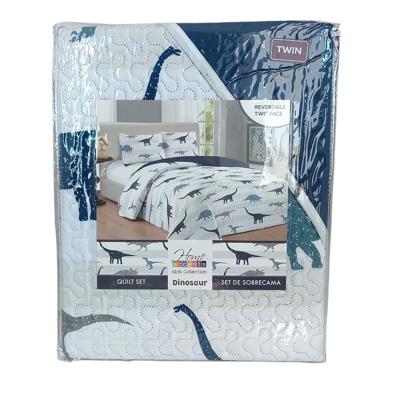 Set de Cubrecama de 2 Piezas Diseño Dinosaurio Tamaño Twin Reversible