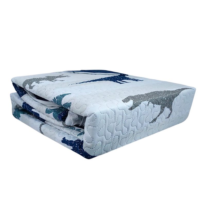 Set de Cubrecama de 2 Piezas Diseño Dinosaurio Tamaño Twin Reversible