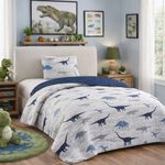 Set de Cubrecama de 2 Piezas Diseño Dinosaurio Tamaño Twin Reversible